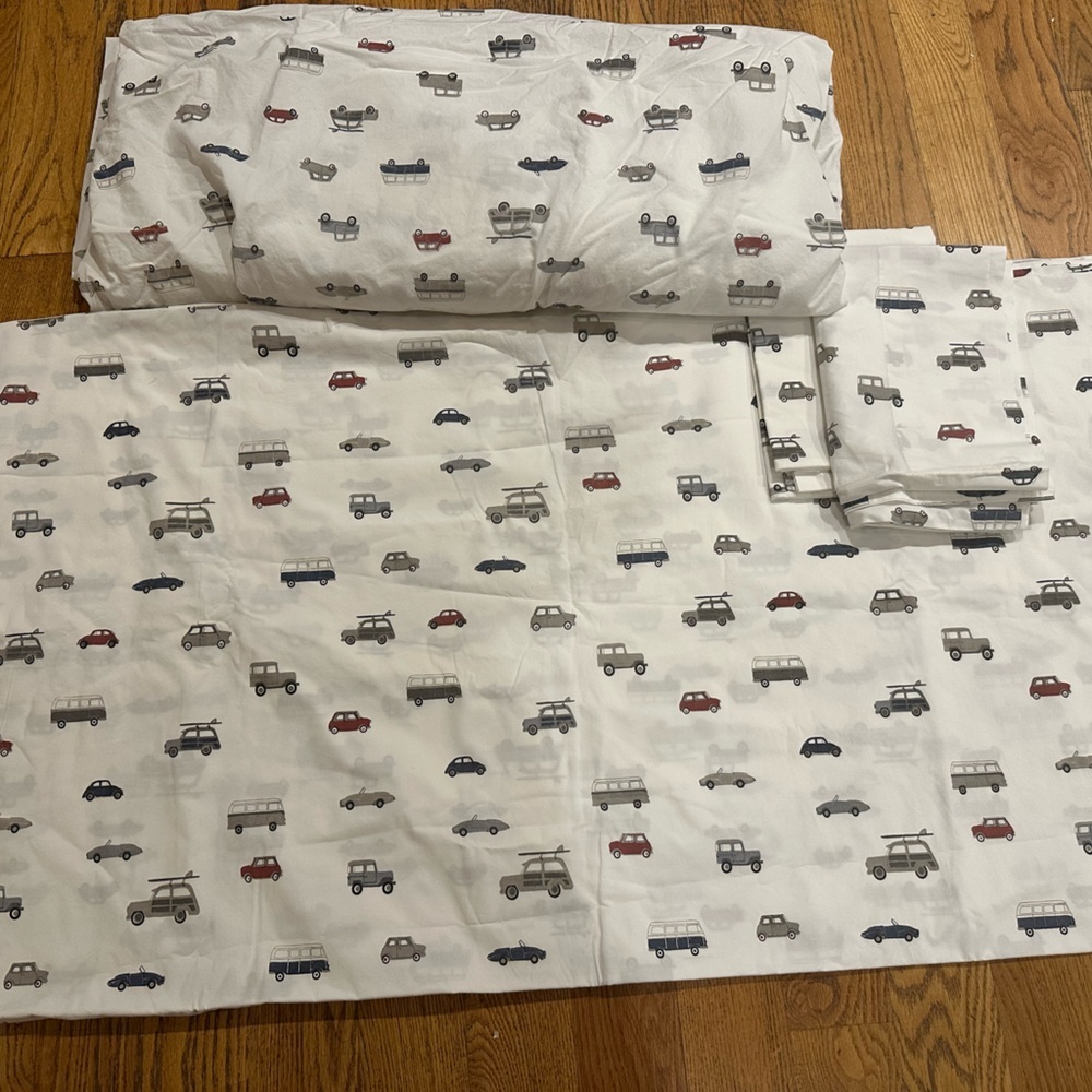Restoration Hardware Sheet Set ROAD TRIP Full Double Percale Baby and Child - Picture 3 of 5